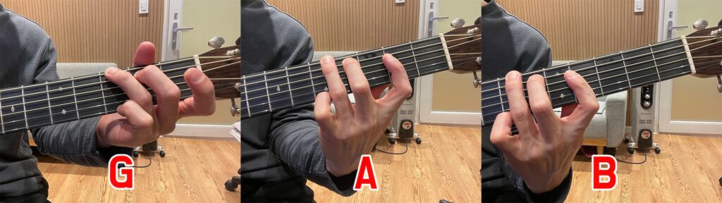 6번 줄 근음 아르페지오 활용을 위한 G 시스템 코드 폼