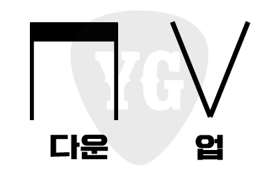 다운업 스트로크 기호 이미지