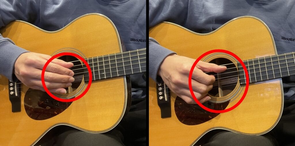 퍼거시브 주법 손모양 이미지