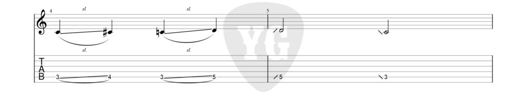 타브 악보 기호 슬라이드 이미지
