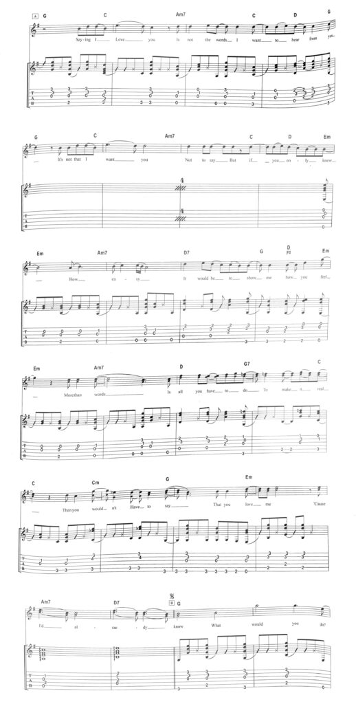 More Than Words A 파트 타브 악보