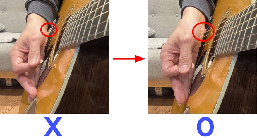 컷팅 주법의 손모양 이미지